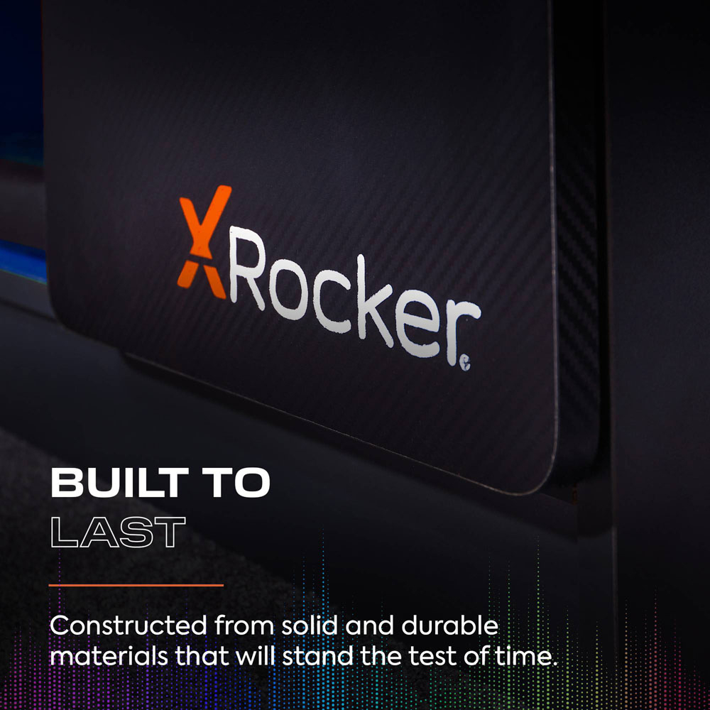 X Rocker Carbon-Tek Single Door 2 Shelf Grey and Blue TV Media Cabinet with Neo Fibre LED Light Image 7