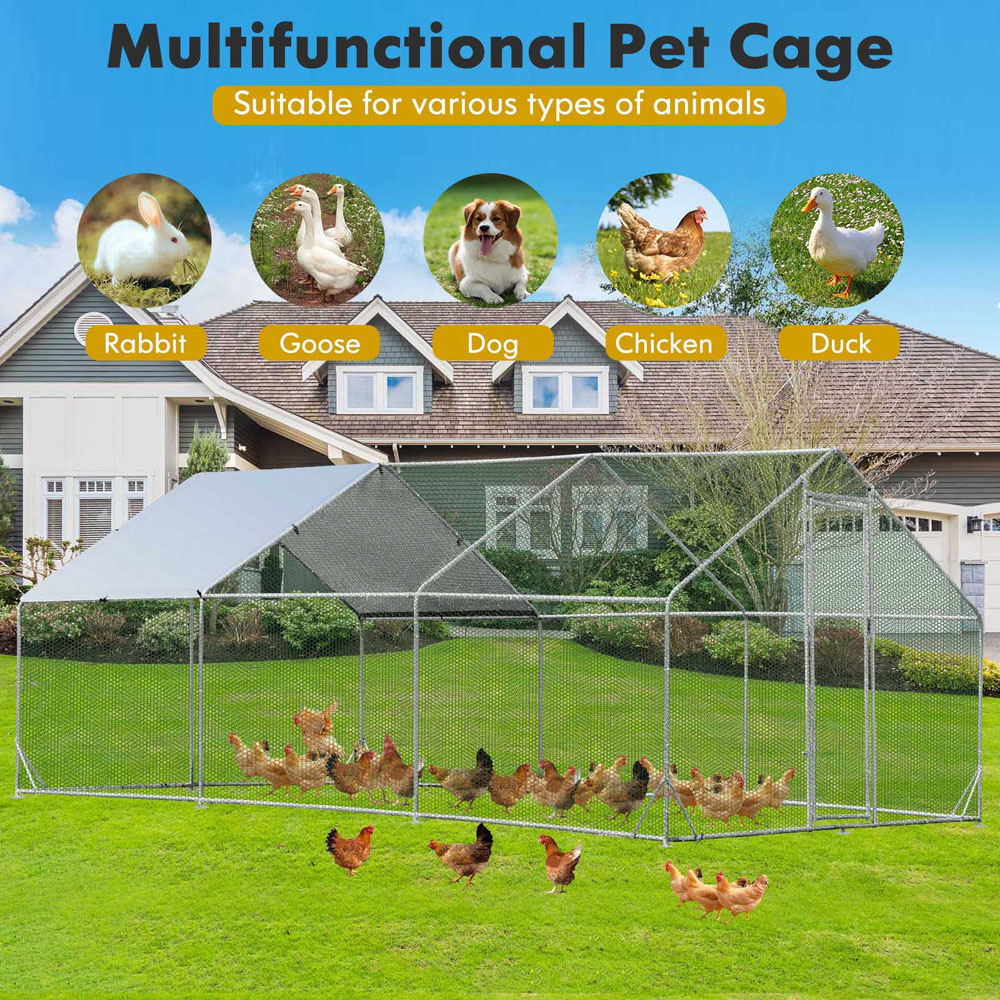 Costway Spire Shape Chicken Coop with Cover 195 x 300 x 600cm Image 4