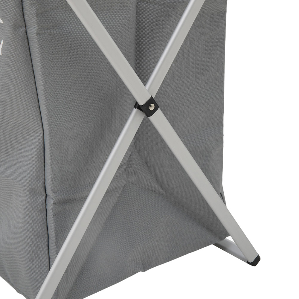 Living and Home 3 Section Foldable Aluminium Frame Laundry Basket Image 6