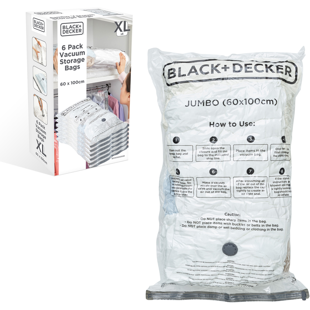 Black + Decker Extra Jumbo Vacuum Storage Bag 6 Pack Image 2