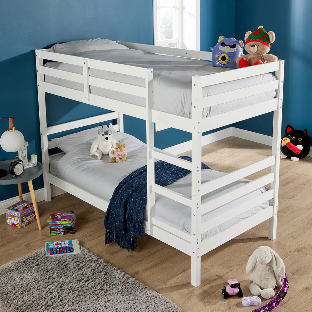 Home Source Hendon Single Grey Childrens Wooden Single Bunk Bed Image 8