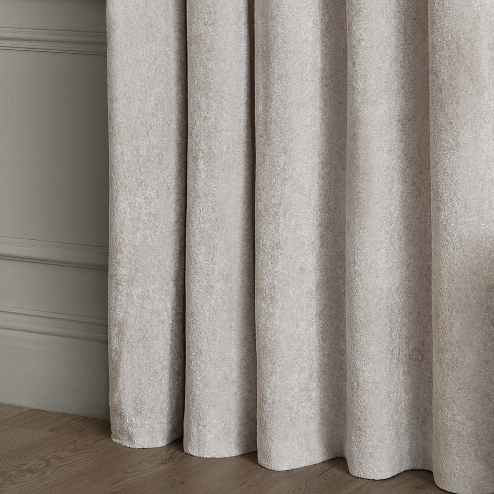 Paoletti Lustre Silver Velvet Fully Lined Eyelet Curtains 168 x 183cm Image 5