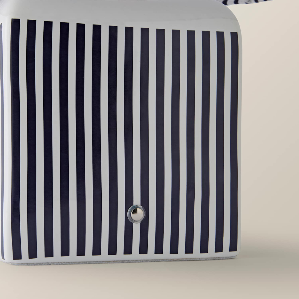 ValueLights Howard Stripe Print Ceramic Portable Rechargeable Table Lamp Image 5