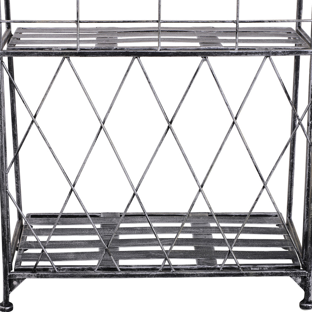 Outsunny 3-Tier Metal Scrollwork Frame Foldable Plant Stand Image 4