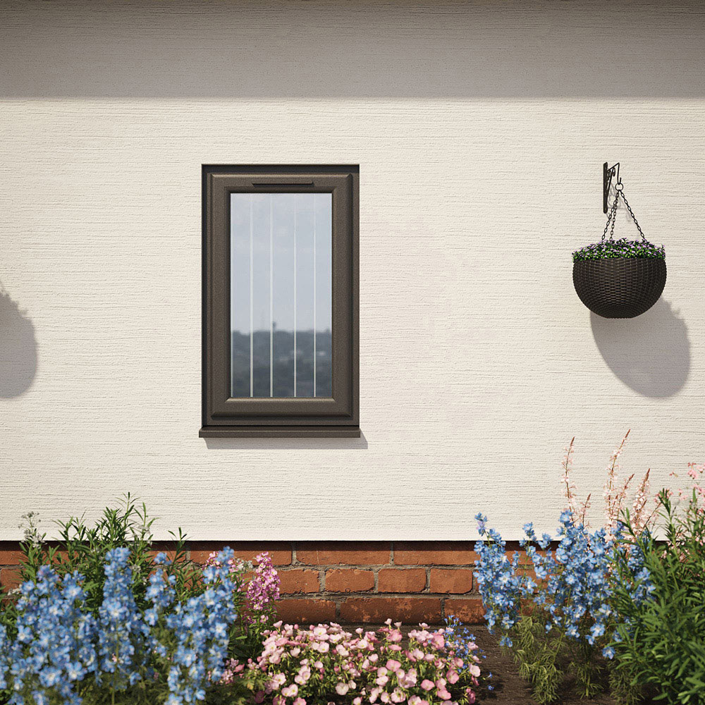 Crystal Black and White Top Hung Opener Obscure Triple Glazed Window 610 x 1040mm Image 4