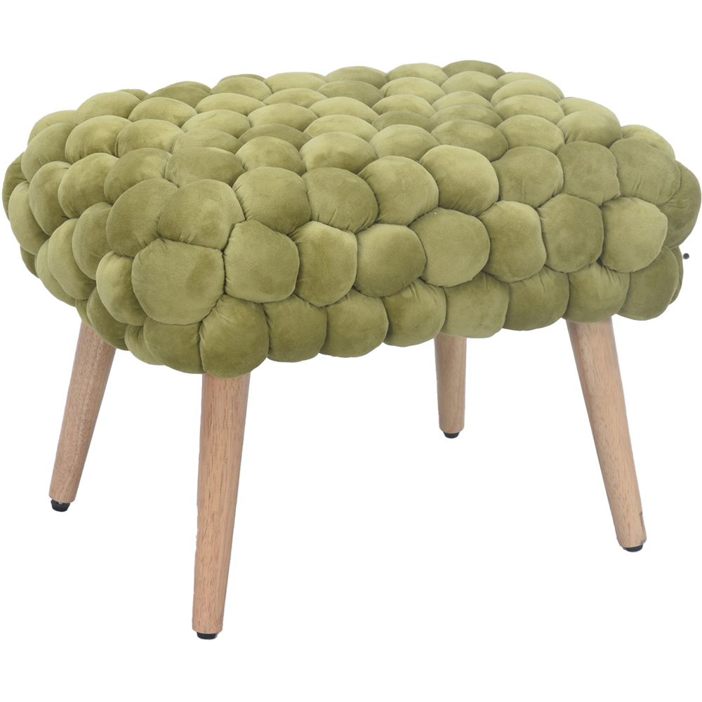Artemis Home Cushla Green Bubbly Velvet Small Footstool Image 2