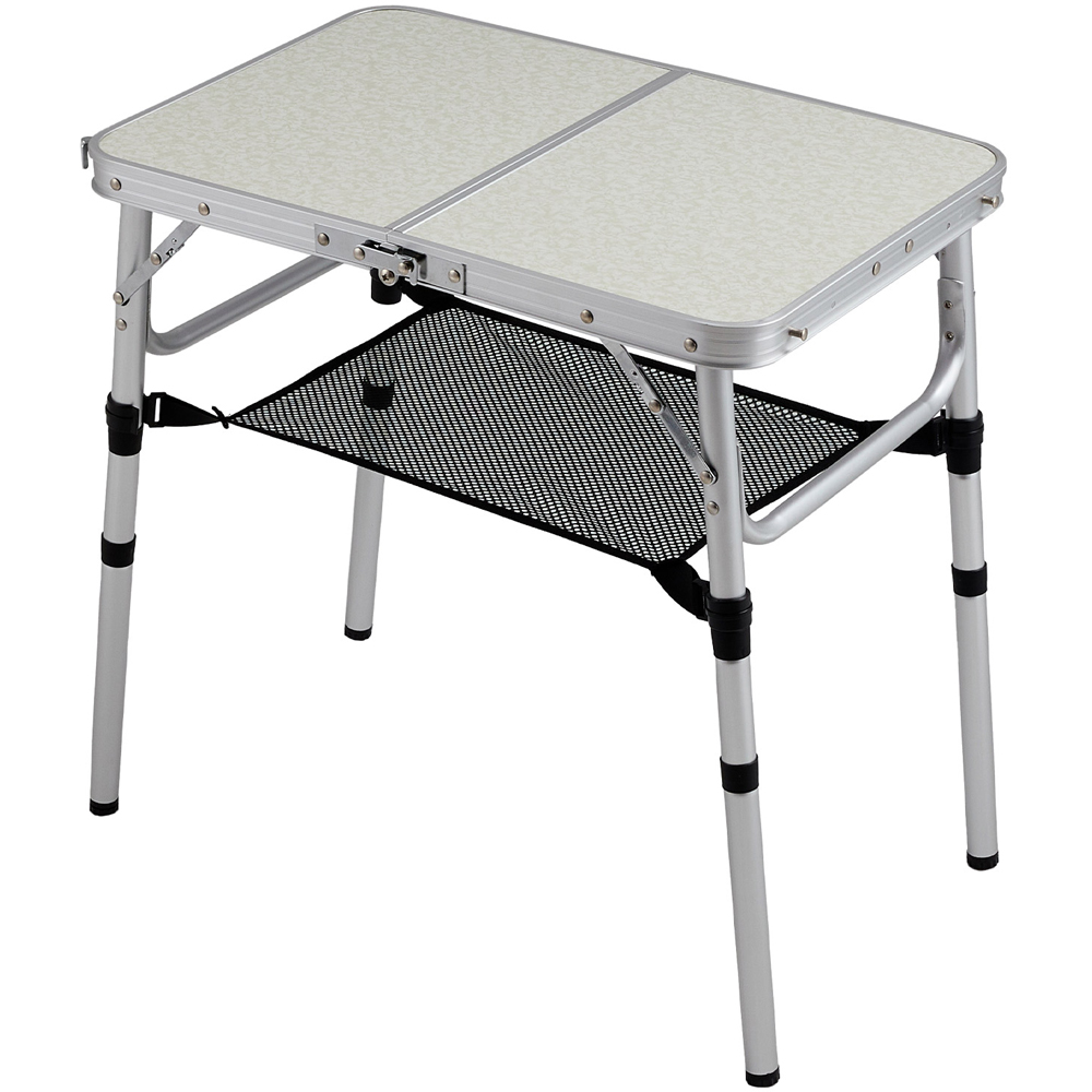 Living and Home 2ft White Tri-Fold Aluminium Alloy Camping Table Image 3