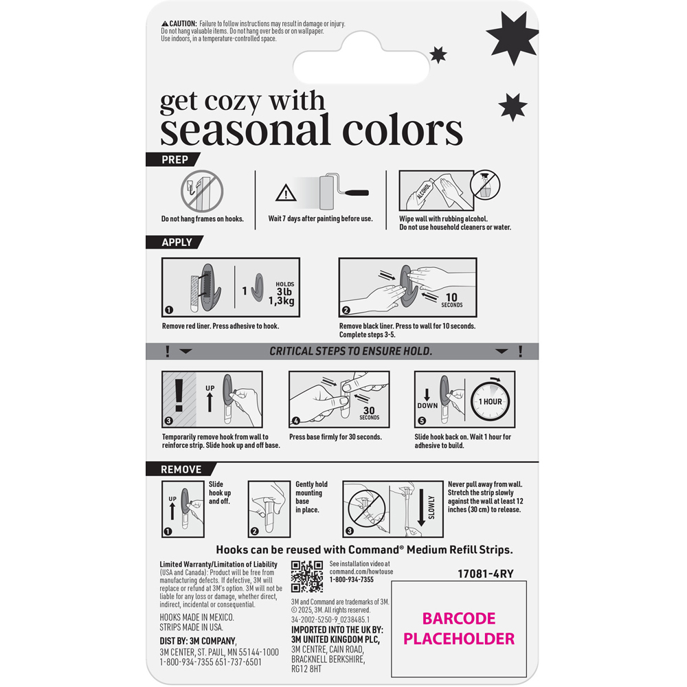 Pack of 4 Command Medium Designer Hooks Rosemary Image 2