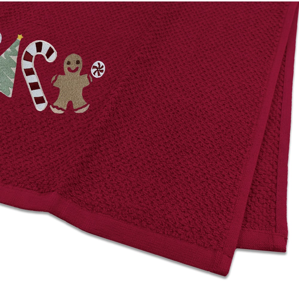 Noel Square Sweet Shop Red Tea Towel 3 Pack Image 5