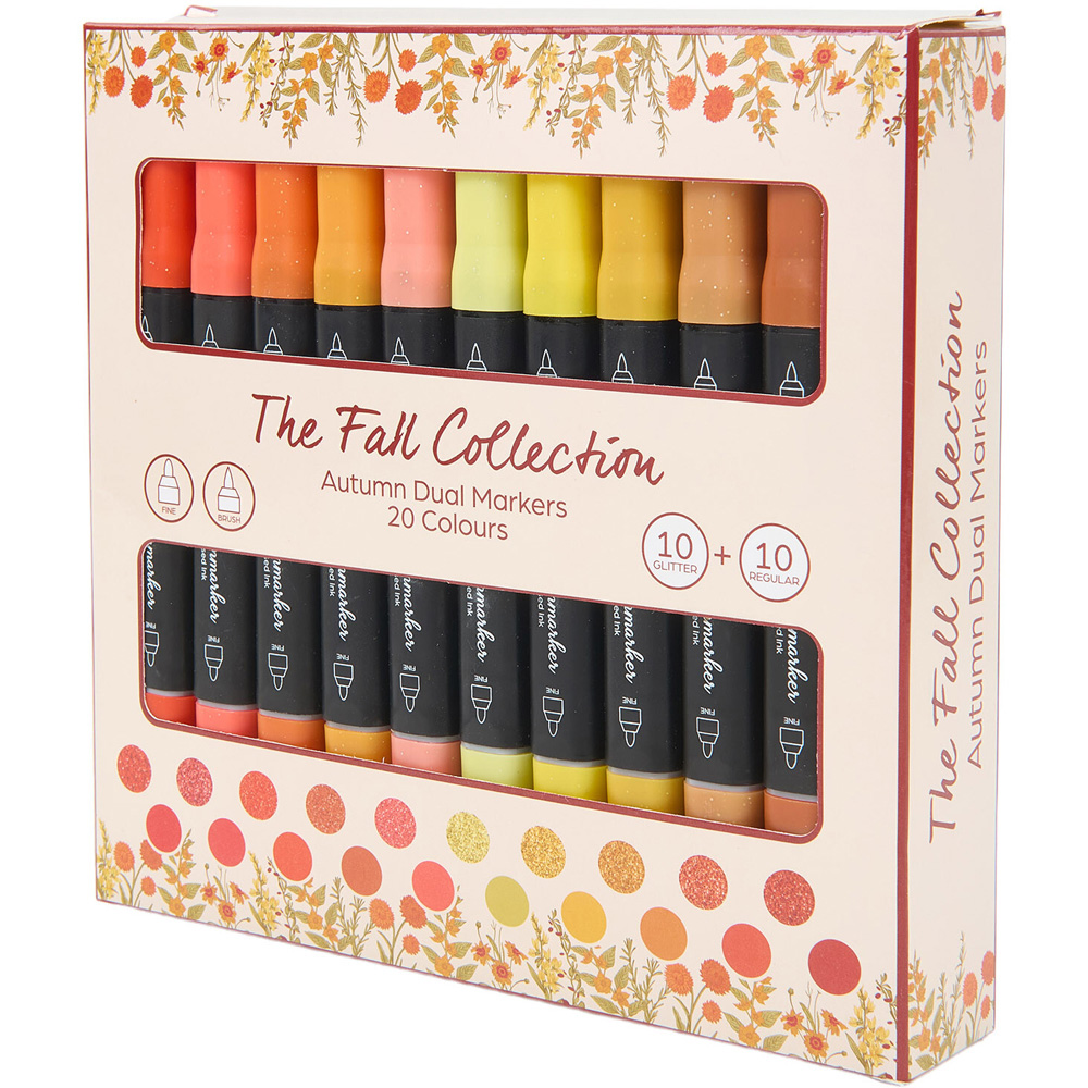 Pack of 10 Autumn Dual-Tip Markers Image 1