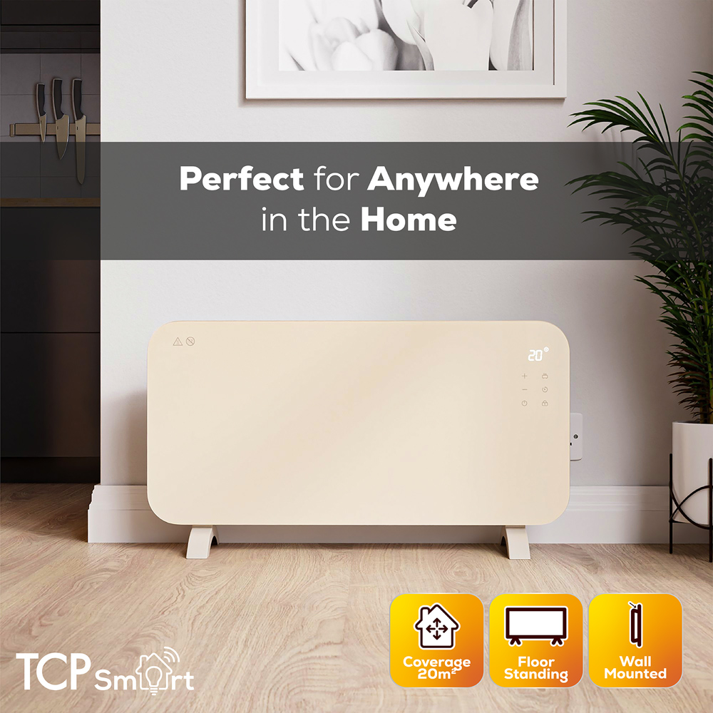 TCP Smart Sunlit Beige Glass Panel Heater with Energy Monitoring 2000W Image 5