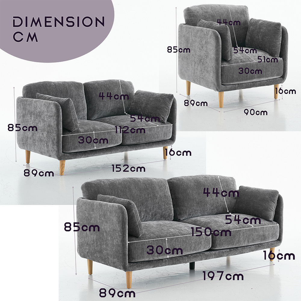 Furniture One 3 Seater Luxury Mid Century Sofa Image 8