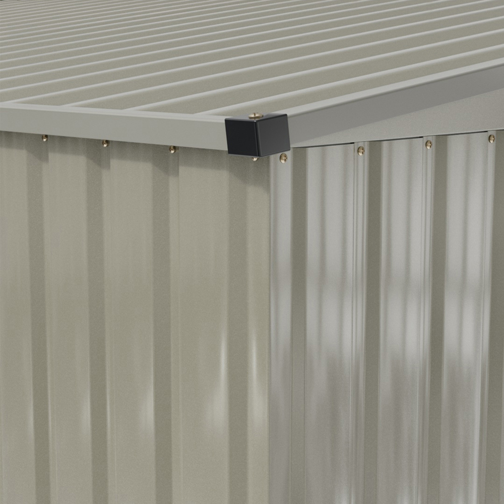 Living and Home 10 x 8ft Grey Metal Apex Garden Storage Shed with Foundation Image 6