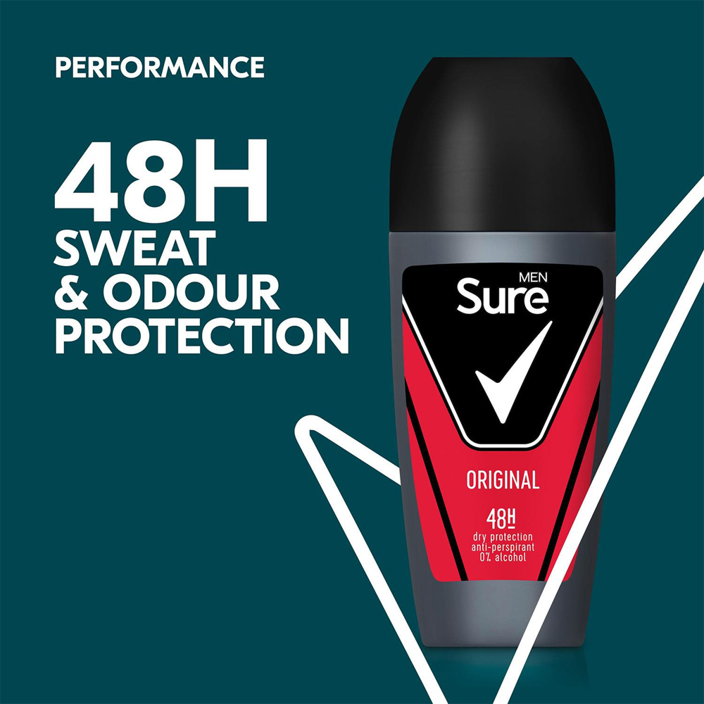 Sure Men Original Sweat and Odour 48H Protection Anti-Perspirant Roll On 50ml 36 Pack Image 4
