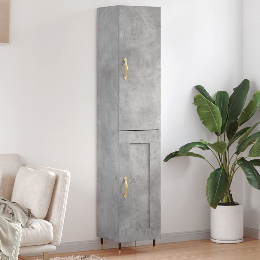 vidaXL 2 Door Concrete Grey Highboard Image 1