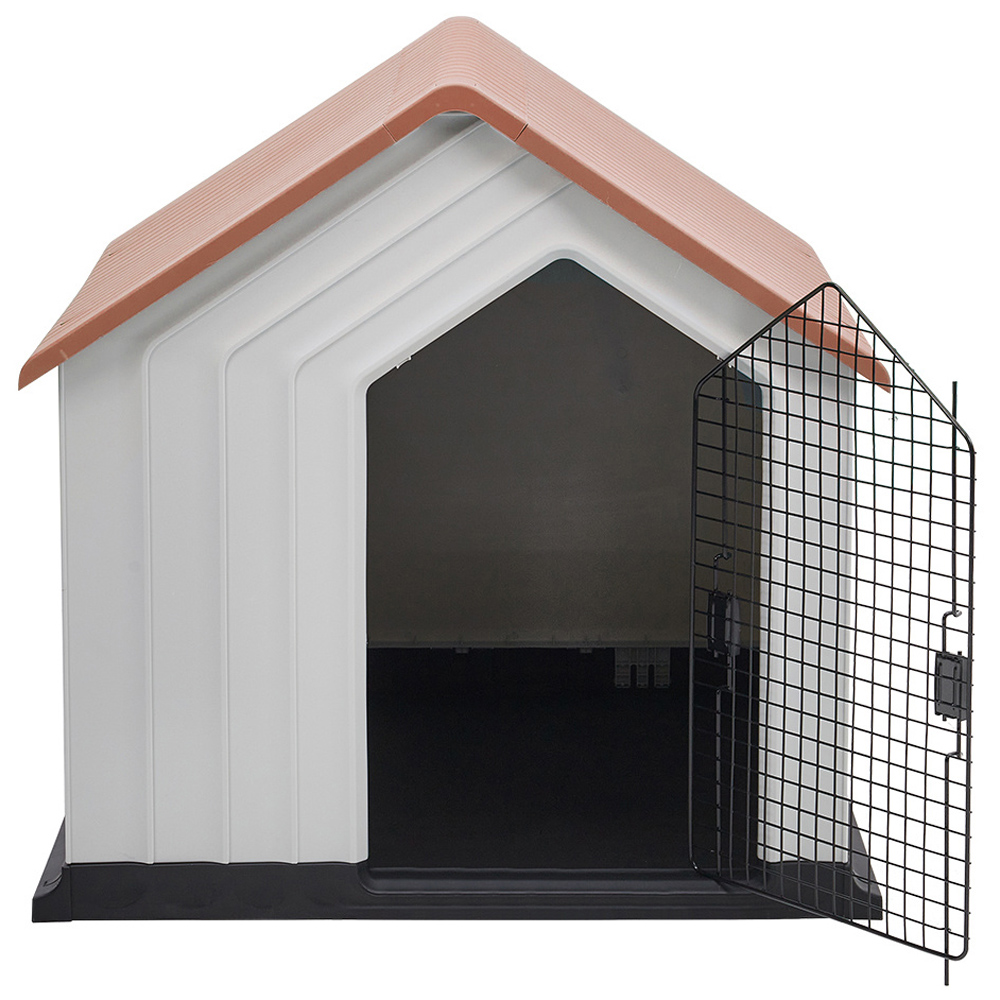 H&O Direct Orange Waterproof Plastic Dog House with Door Image 2