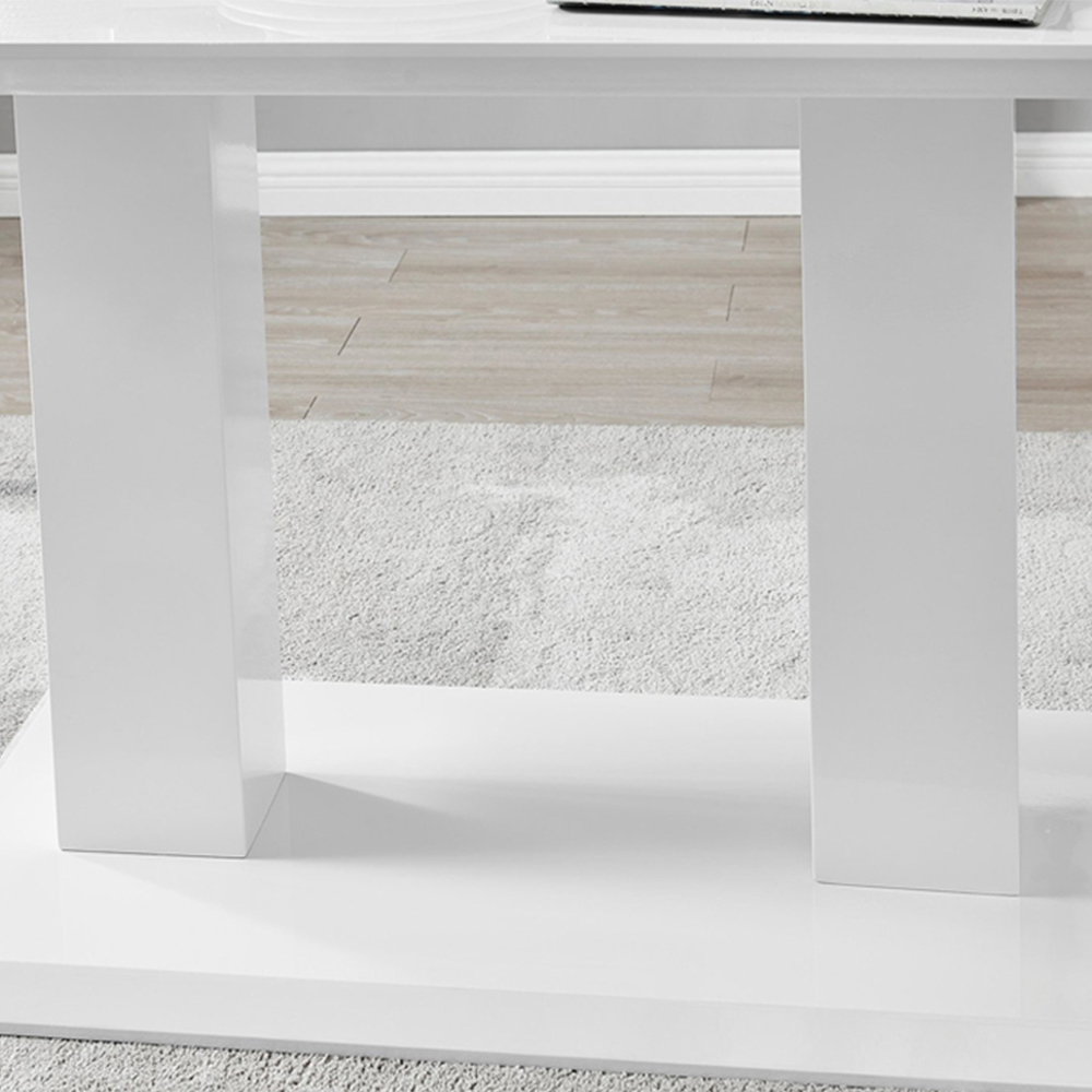 Furniturebox Molini Cesano 6 Seater Dining Set White Gloss Blue and Black  Image 6