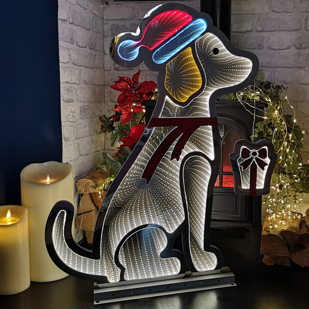 Samuel Alexander Infinity Light Up Standing Dog Christmas Decoration 78cm Image 1