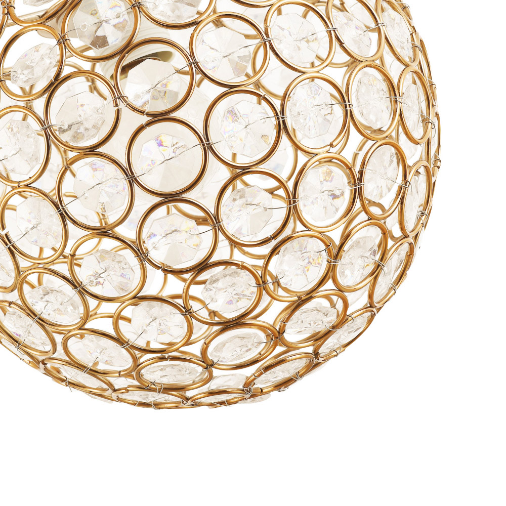 Happy Homewares Round Gold Globe Small Clear Acrylic Beads Pendant Shade Image 6