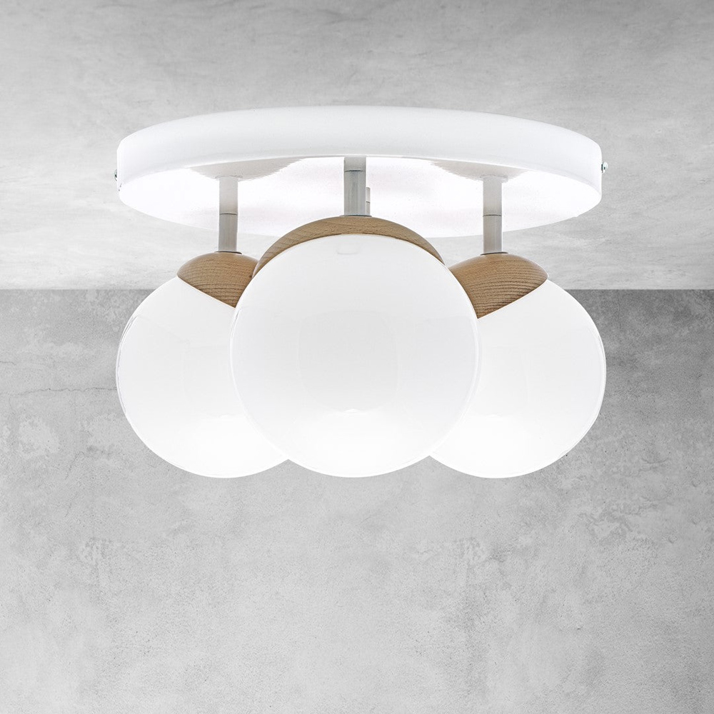 Milagro Sfera Wood White Ceiling Lamp 230V Image 6