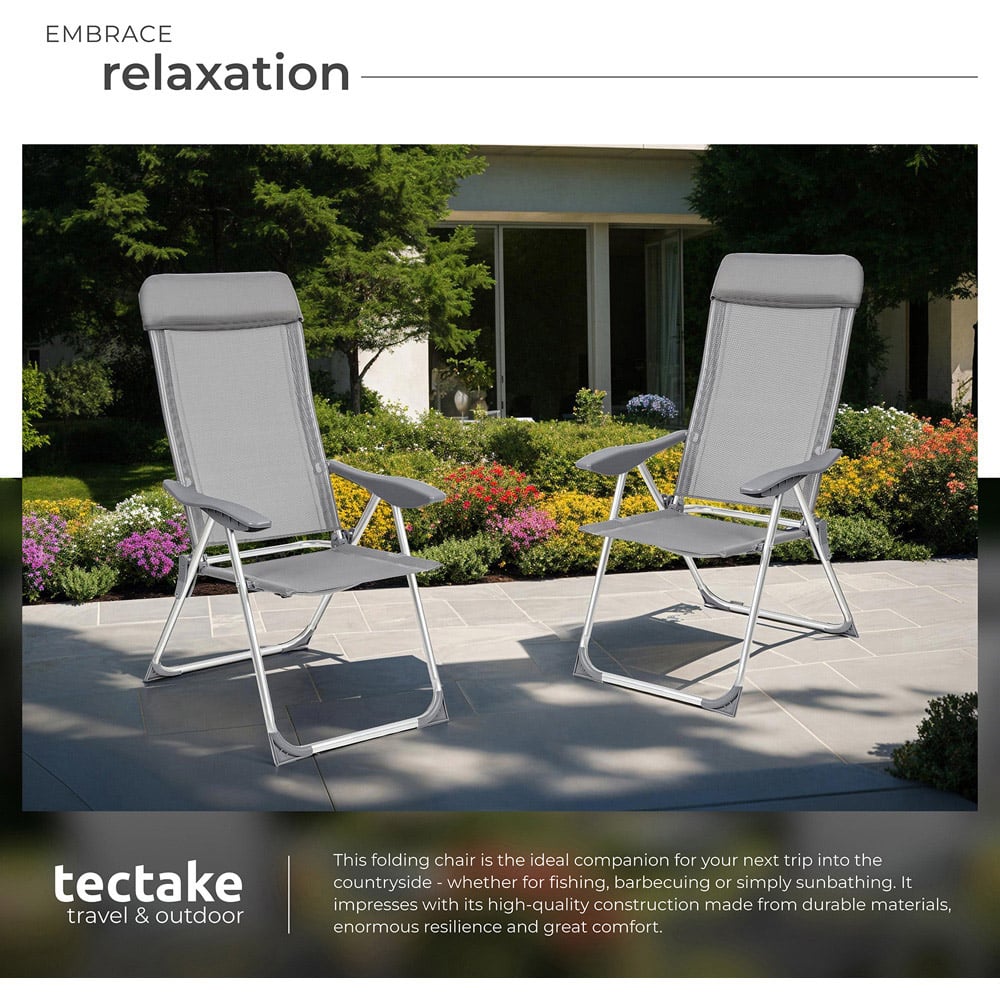 tectake Maurine Set of 4 Grey Garden Chairs Image 4