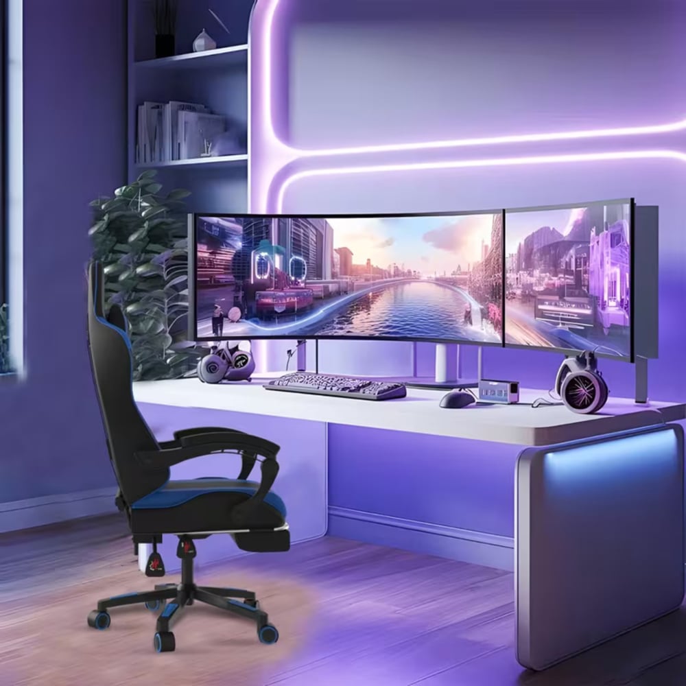 Alivio Blue Ergonomic Massage Gaming Chair Image 4