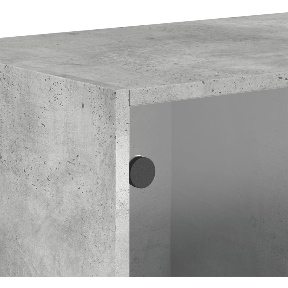 vidaXL 2 Glass Door 2 Shelf Concrete Grey Wall Cabinet Image 8