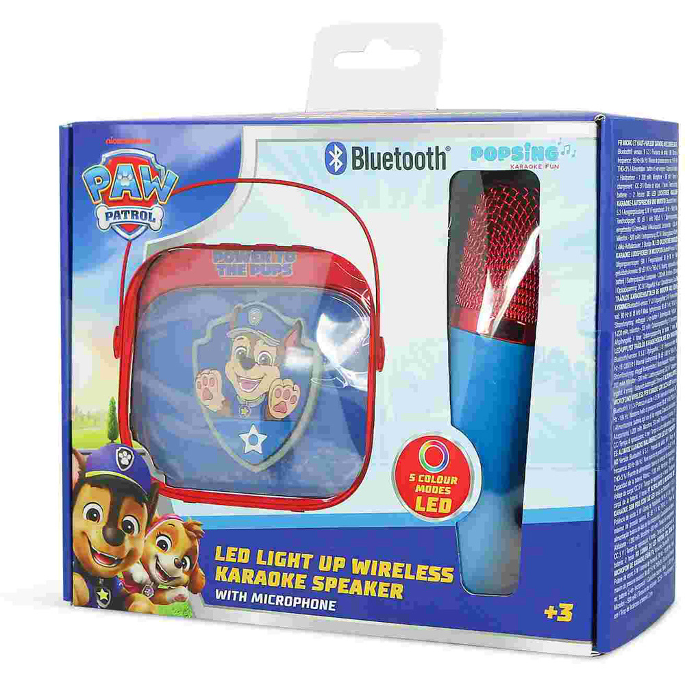 OTL Paw Patrol PopSing LED Light-Up Wireless Karaoke Speaker and Microphone Image 8
