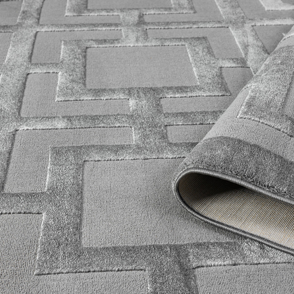 Desire Rugs Vellure Grey Metallic Sheen Maze Design Rug 120 x 170cm Image 4