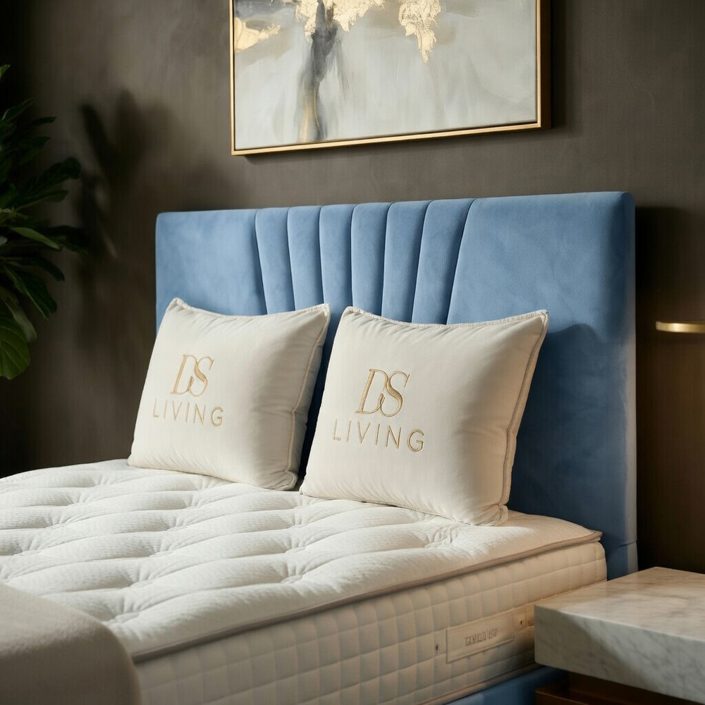DS Living Vesper Super King Size Sky Blue Ottoman Bed Image 3
