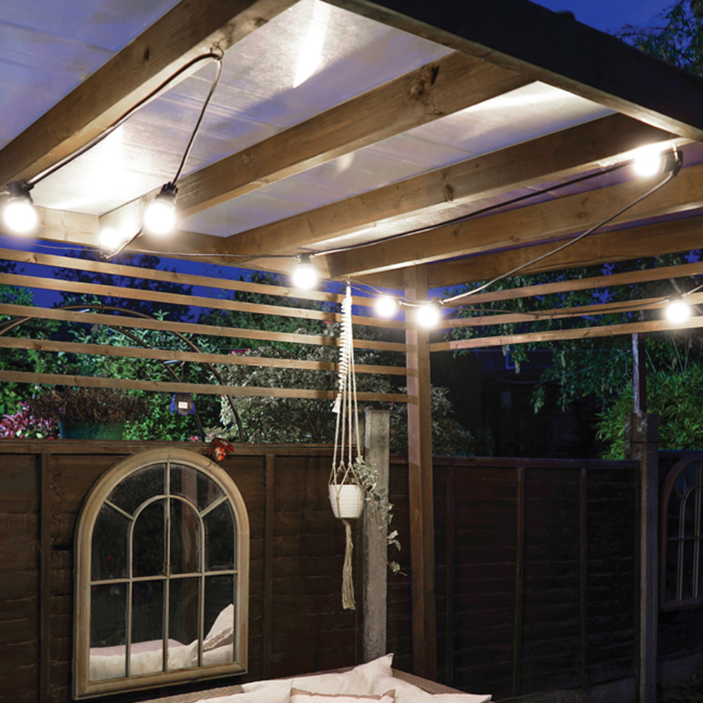 Eagle Connect Festoon 10 Cool White Clear Lamps LED String Light 10m Image 1