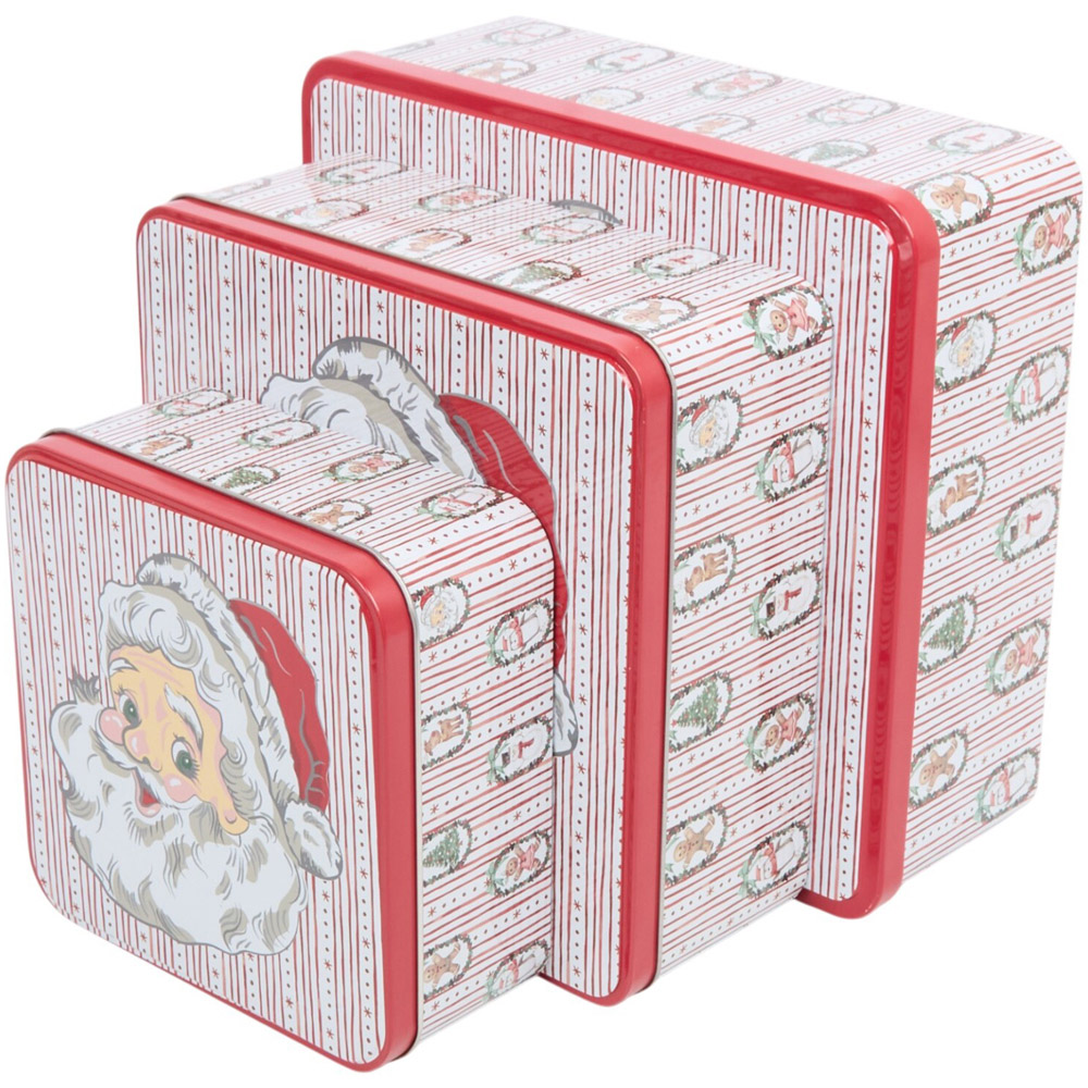Pack of 3 Santa Face Cake Tins Image 6