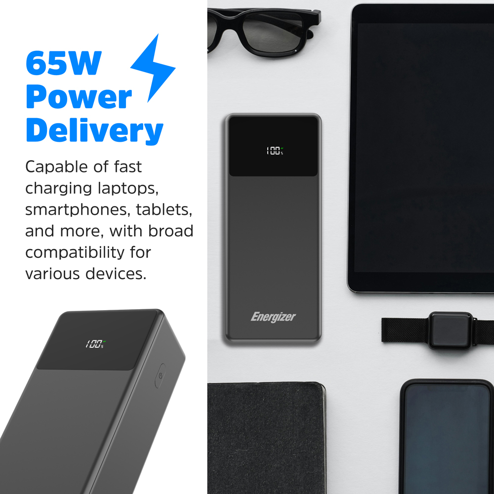 Energizer Black USB-C Notebook PD Power Bank 65W 27000mAh Image 7