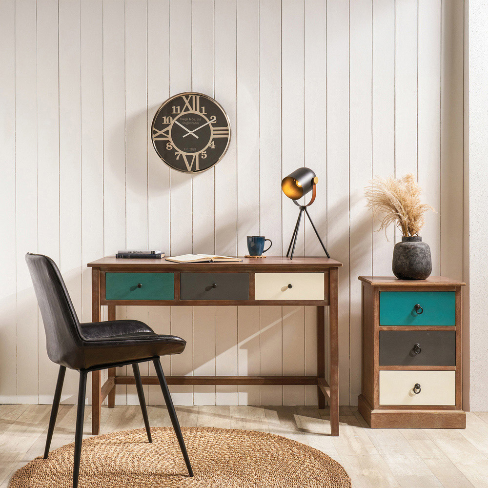 Pacific Lifestyle Loft 3 Drawer Multicolour Pine Wood Bedside Table Image 3