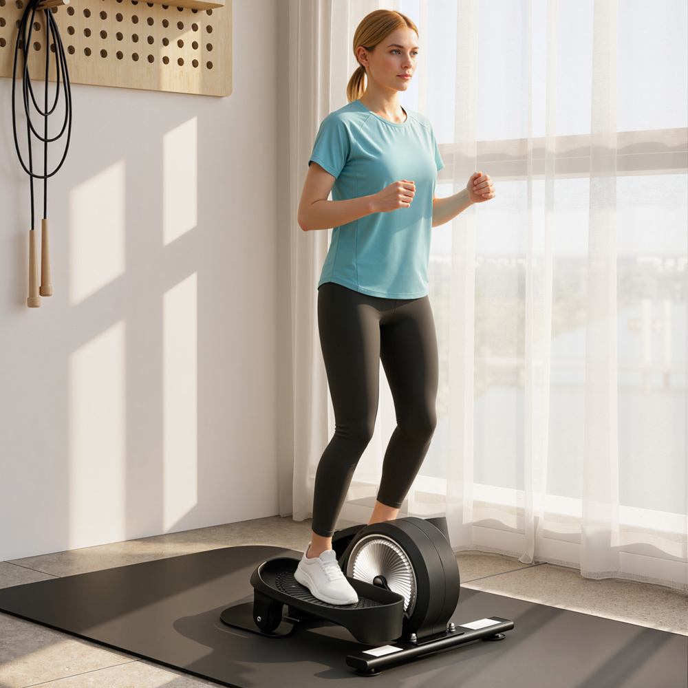 SPORTNOW Under Desk Elliptical Machine Pedal Exerciser with LCD Monitor Image 2