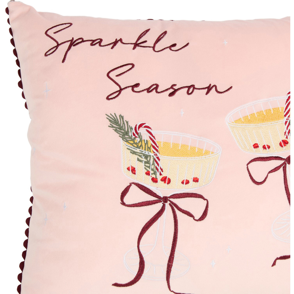 Sparkle Season Velvet Cushion Pink Image 3