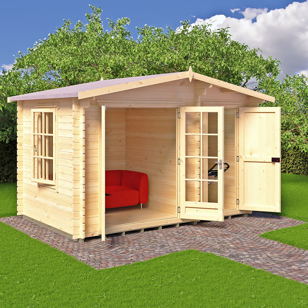 Shire Bourne 12 x 8ft Dual-Purpose Apex Garden Log Cabin with Integral Storage Image 5