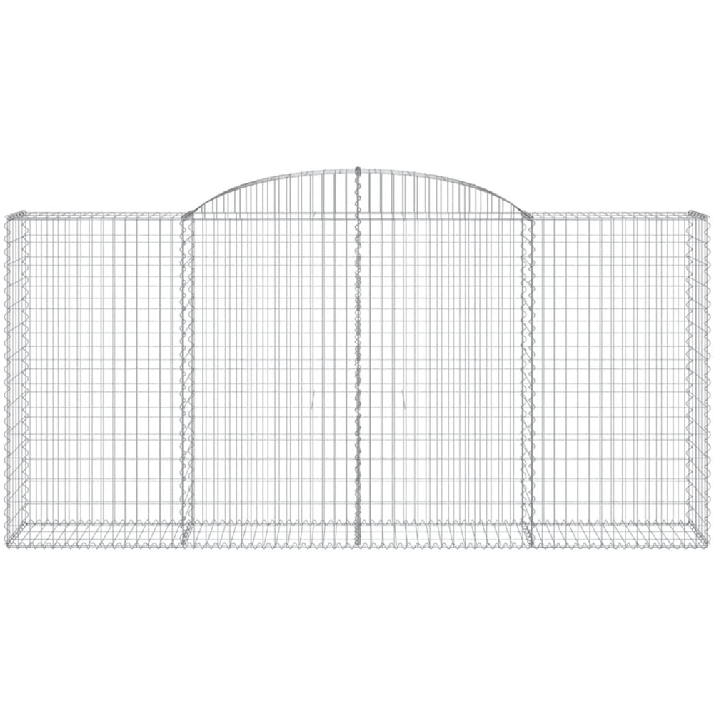 vidaXL Silver Galvanised Iron Arched Gabion Basket 300 x 50 x 140/160cm 25 Pack Image 2