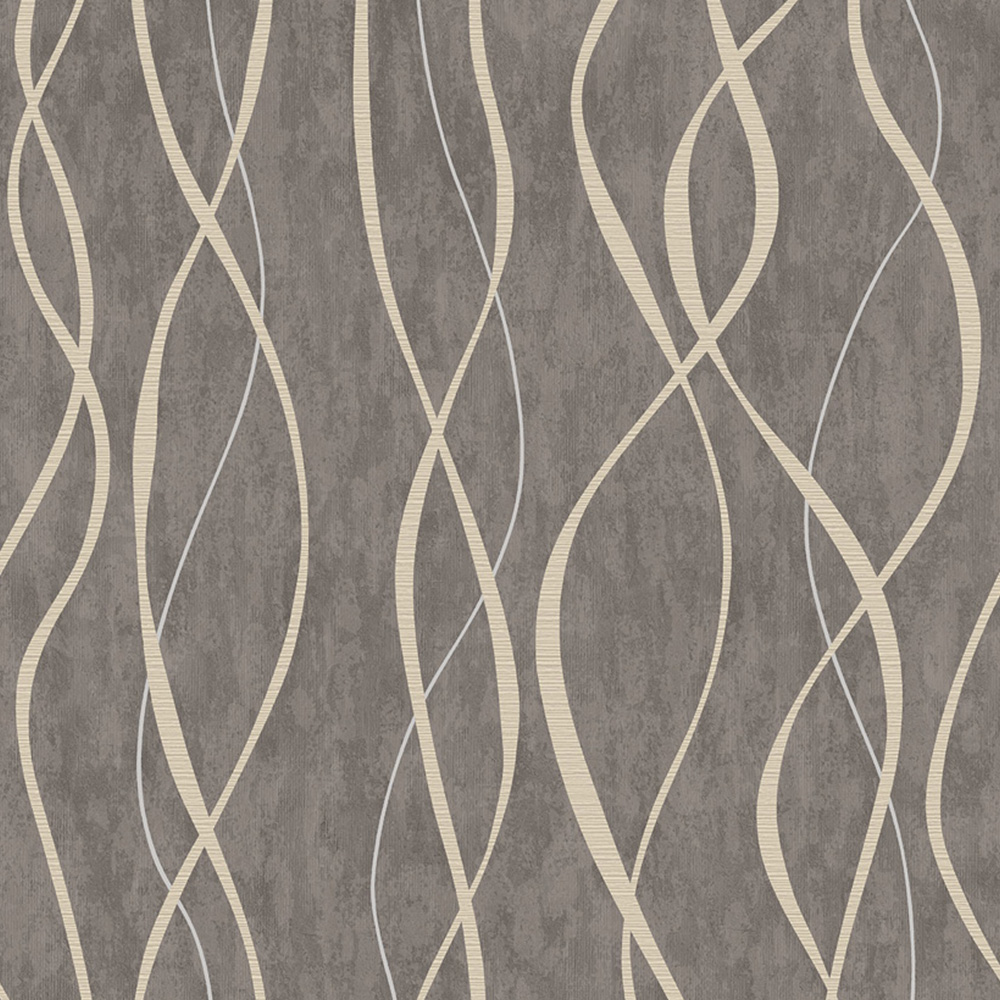 Galerie Special FX Metallic Ribbon Earthy Brown Wallpaper Image 1