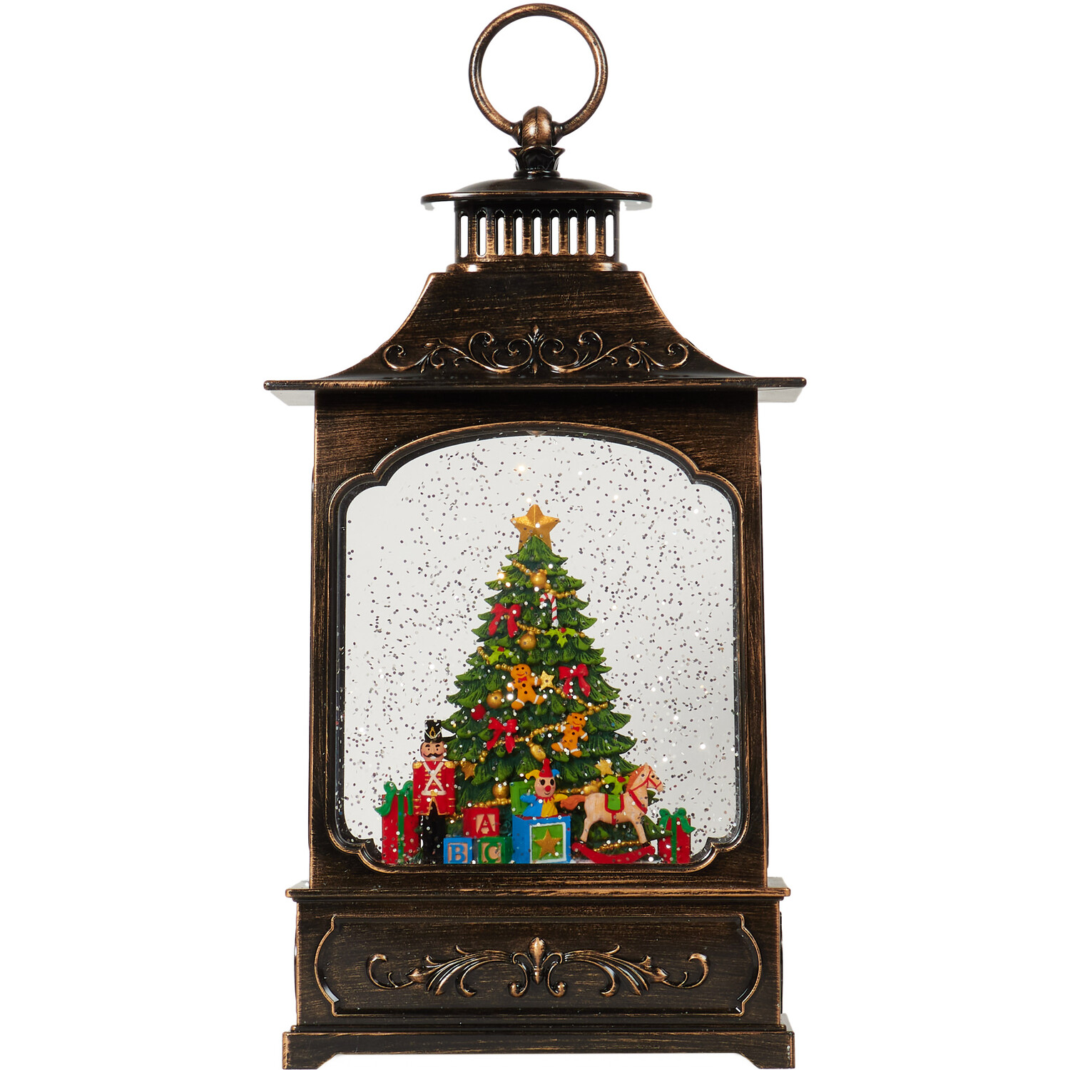 LED Christmas Tree Scene Lantern - Bronze Image 4