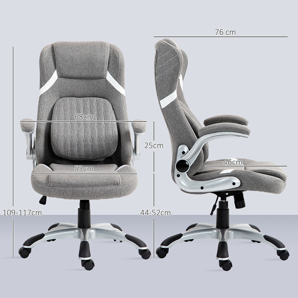 Portland Grey Fabric Office Desk Chair with Adjustable Height Image 7