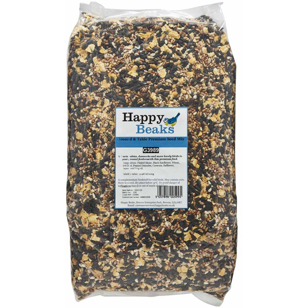 Happy Beaks Premium Ground and Table Seed Mix Bird Food 25.5kg Image 1
