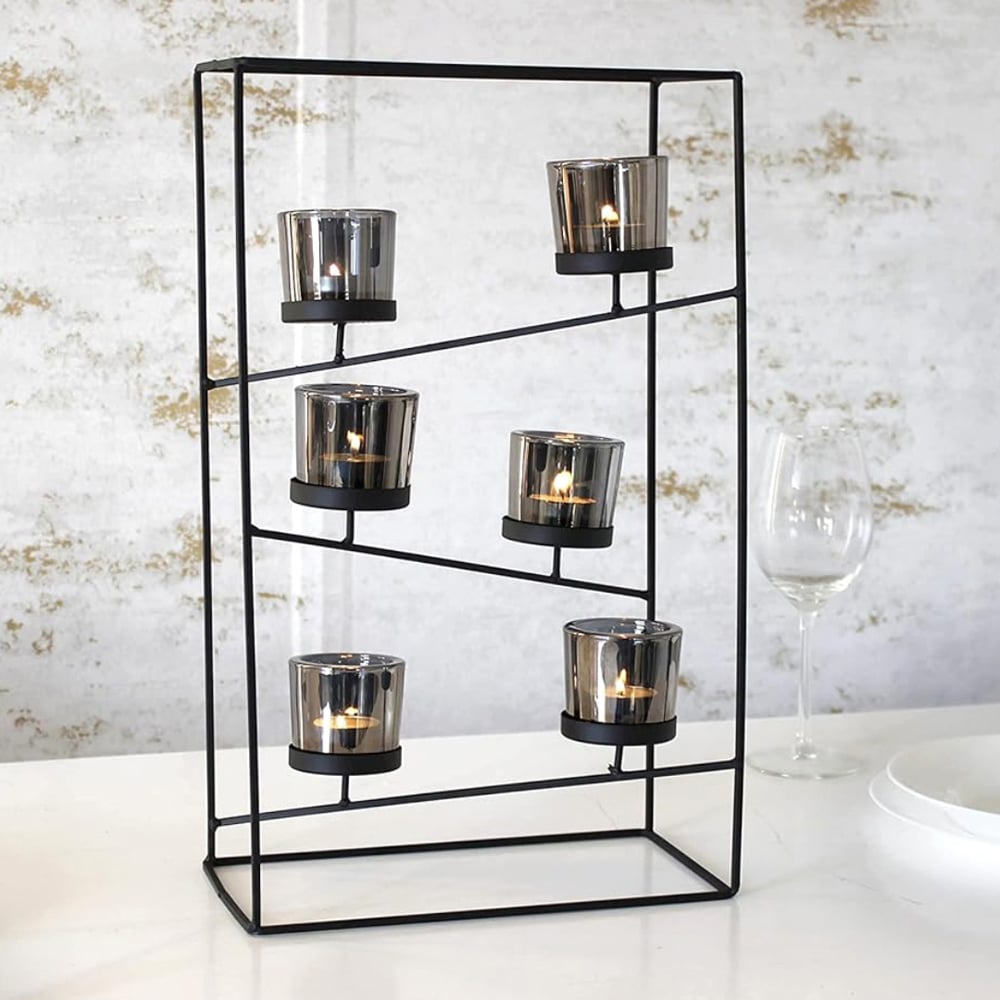 Marco Paul Metal and Glass Tealight Candle Holder Image 4