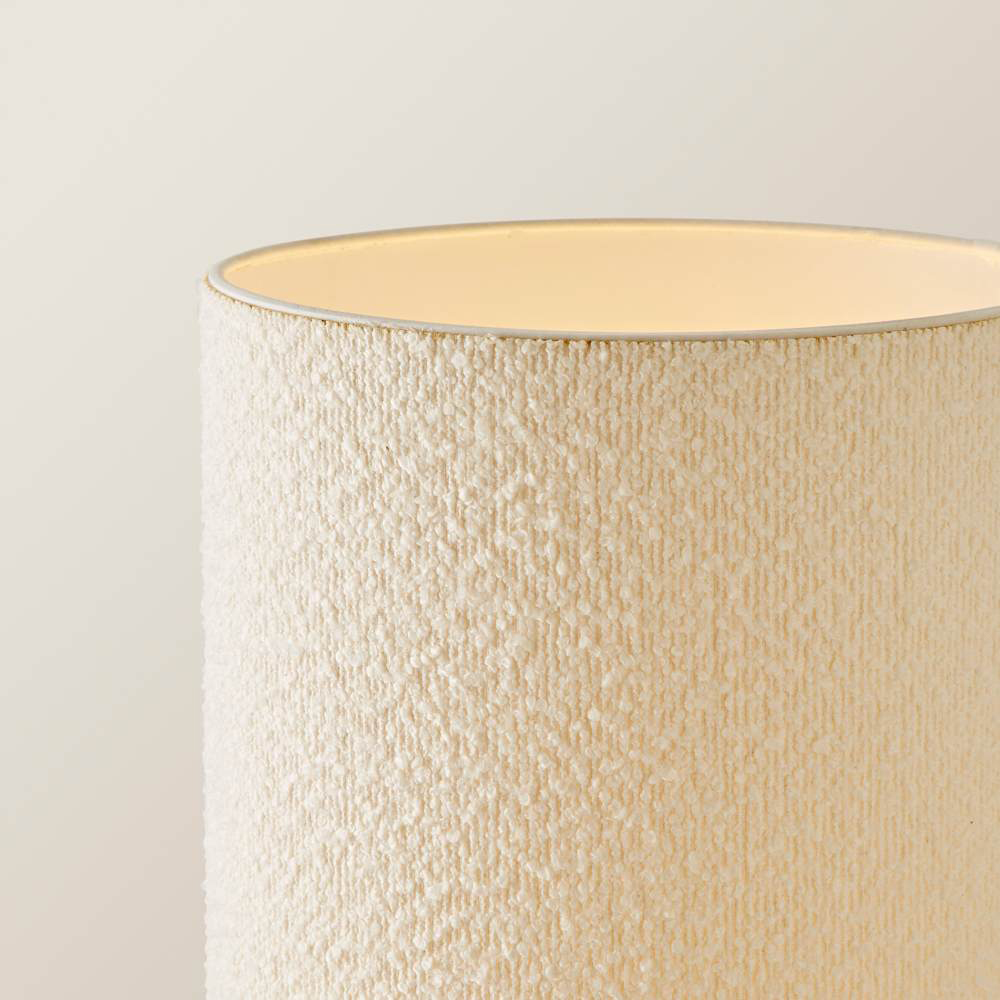 ValueLights Ash Cream Boucle Midi Floor Lamp and Bulb Image 4