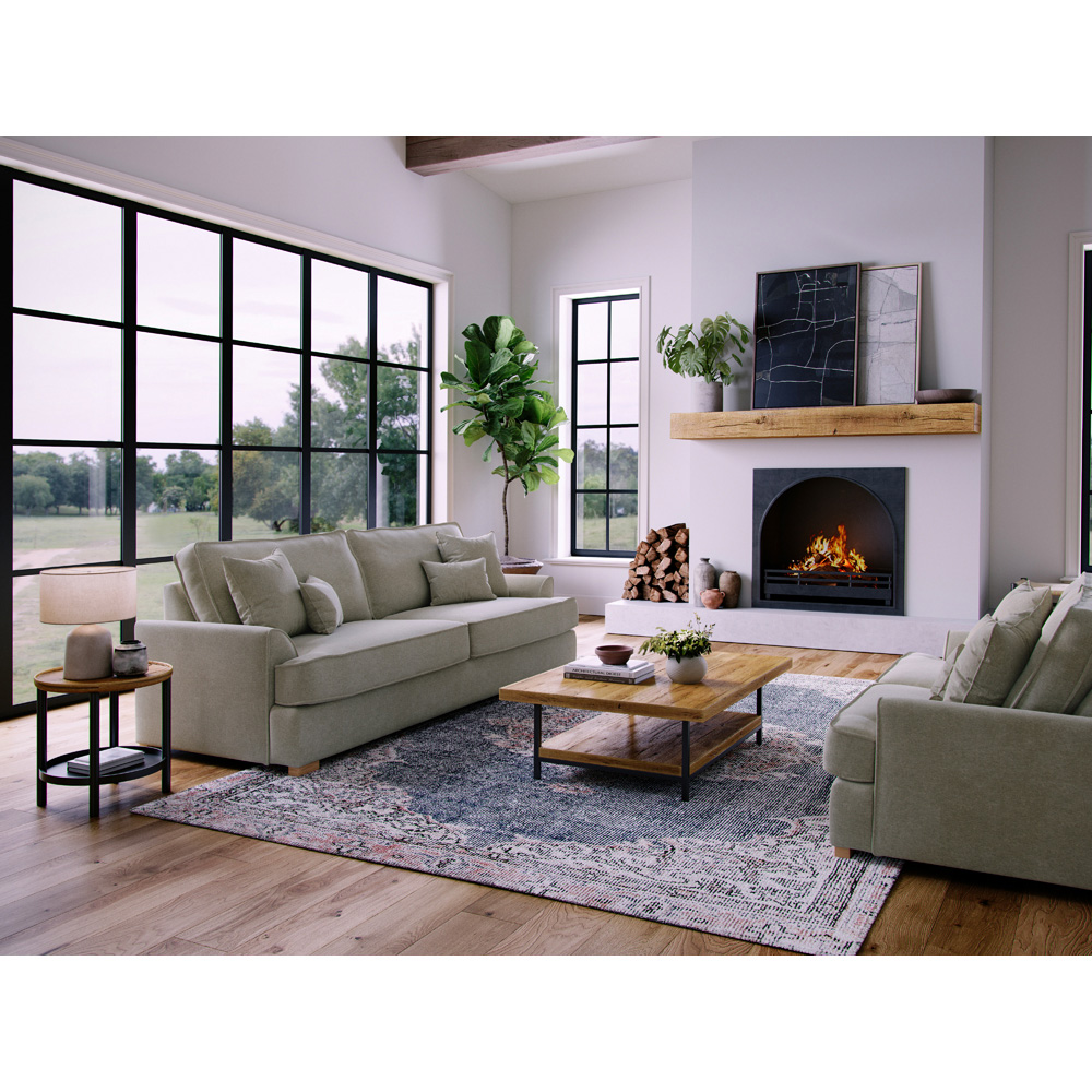Alba City 4 Seater Stone Fabric Sofa Image 6