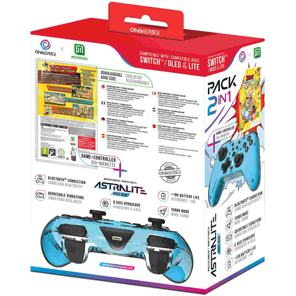 Oniverse Astralite Asterix and Obelix Slap Them All Nintendo Switch Blue Wireless Gaming Controller Image 7