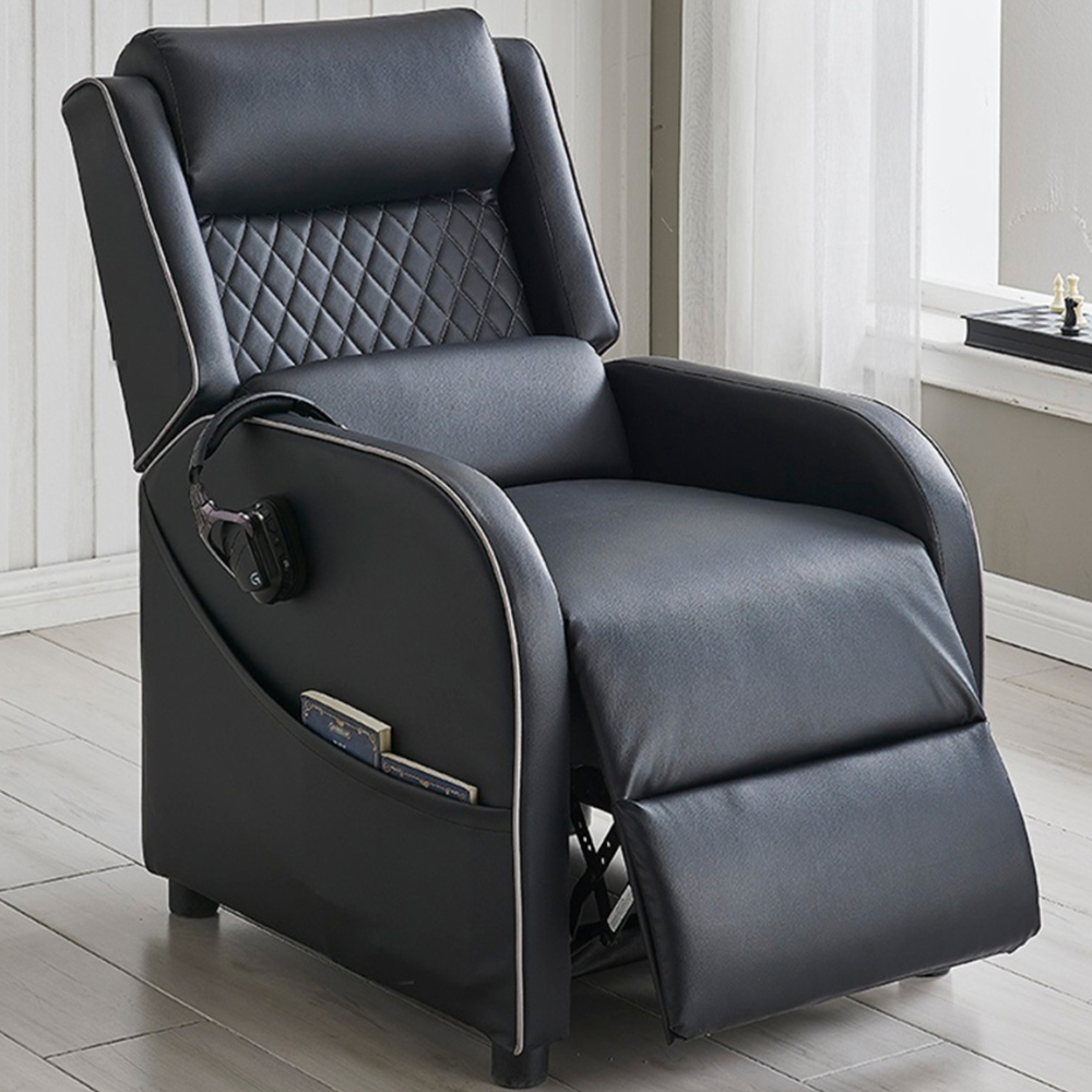 Home Detail Nova Black and Grey Manual Gaming Recliner Chair Image 1