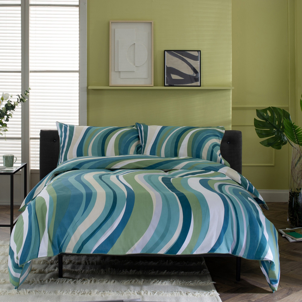 Deyongs Smith Wave Single Green Duvet Set Image 1