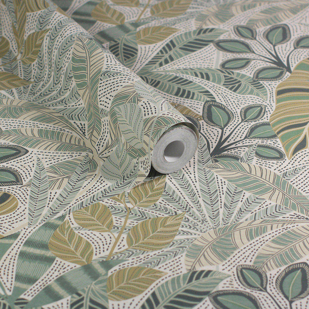 Esselle Home Kirra Leaf Citrus and Green Wallpaper Image 2