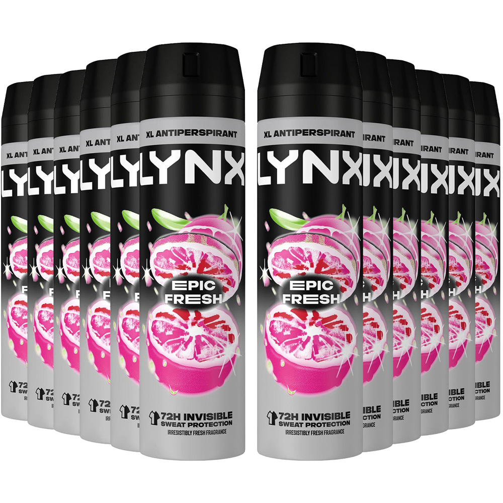 Lynx Epic Fresh Grapefruit and Tropical Pineapple Anti-Perspirant Deodorant Spray 200ml 12 Pack Image 1